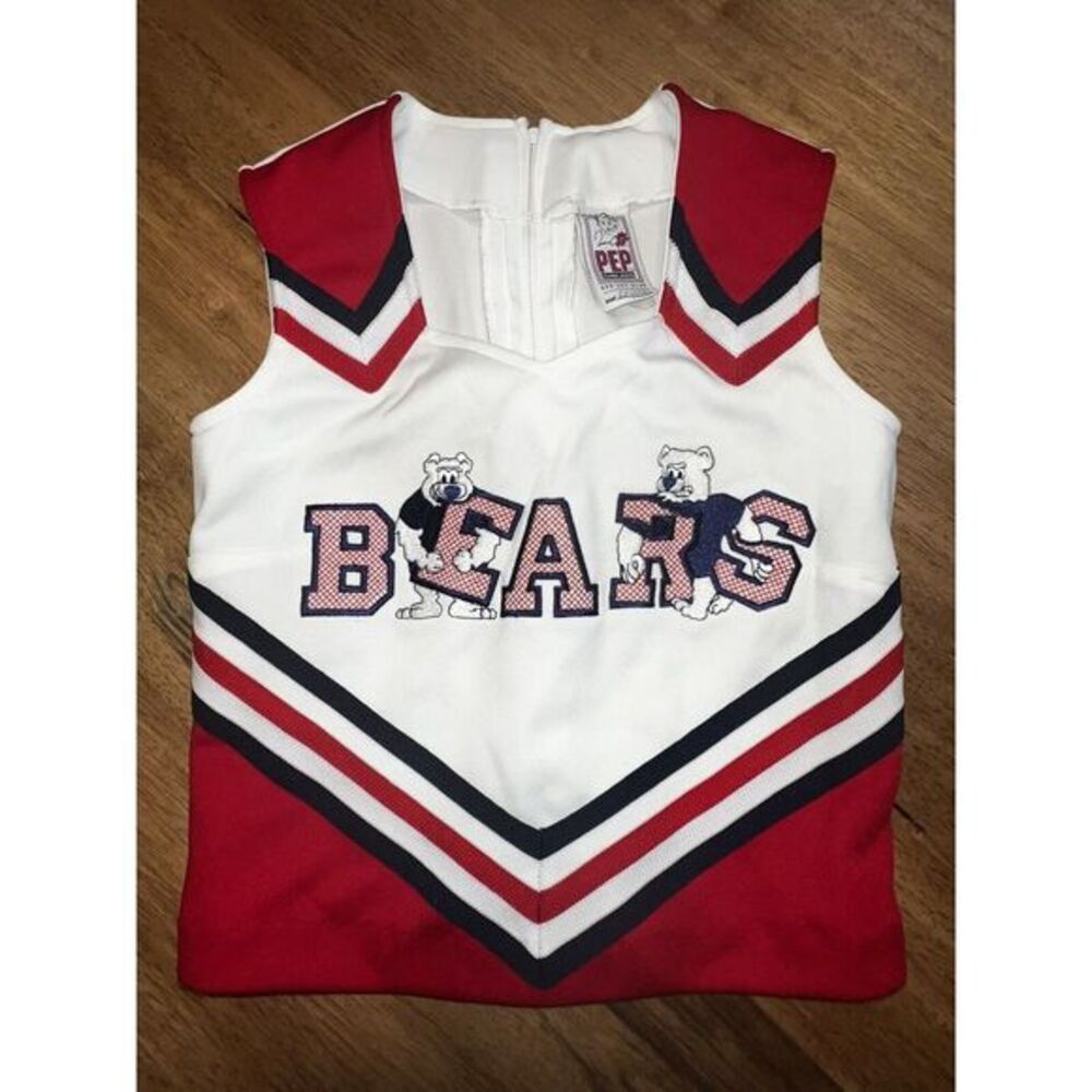 Varsity Cheerleader Uniform Top Bears‎ Red cheerleading halloweeen costume XS